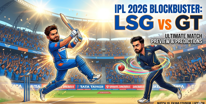 An illustrated night view from behind a Rajasthan Royals batsman wearing a pink kit, playing a powerful cricket shot during an IPL match. Large pyrotechnics are erupting from the boundary ropes. Confetti is in the air, and a massive stadium crowd, predominantly in pink, is cheering and waving pink flags with the RR logo. Boundary boards show Rajasthan Royals and generic IPL branding under floodlights. The perspective is looking towards a packed stand.